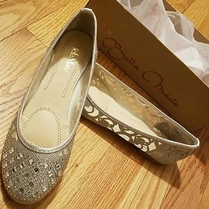 Bella Marie silver glitter ballet flats